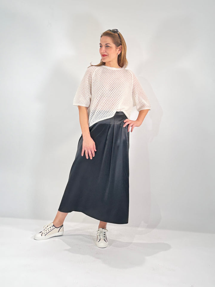 Satin-Rock Maxi in Black
