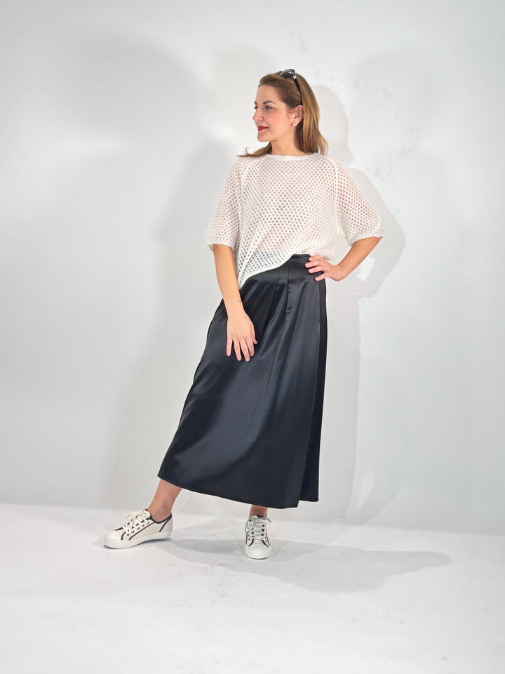 Satin-Rock Maxi in Black