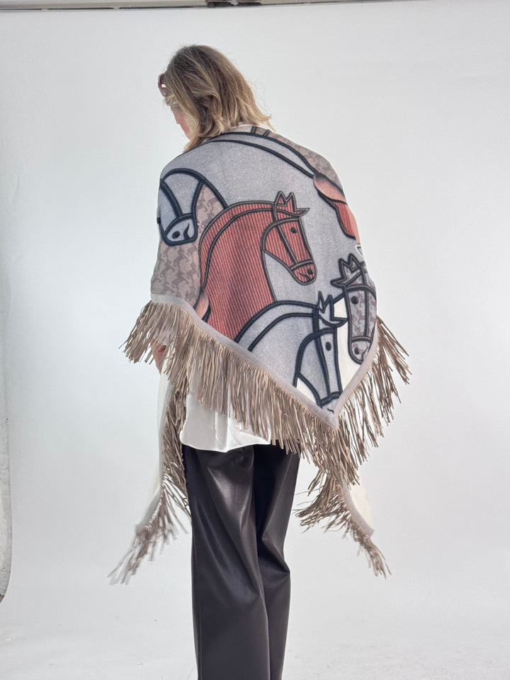 Dreieckstuch by Gina Schumacher mit Pferde-Impression