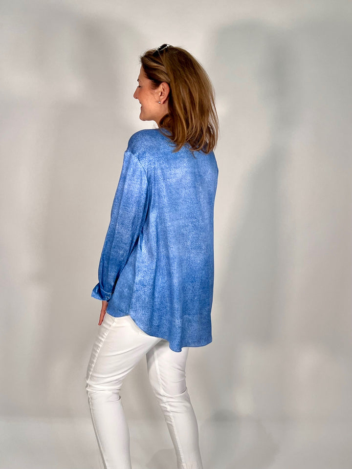 Silk blouse with Mao collar