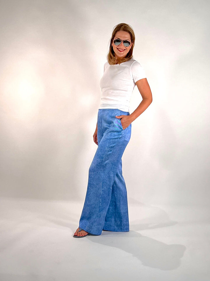 Pantalon en jean en soie