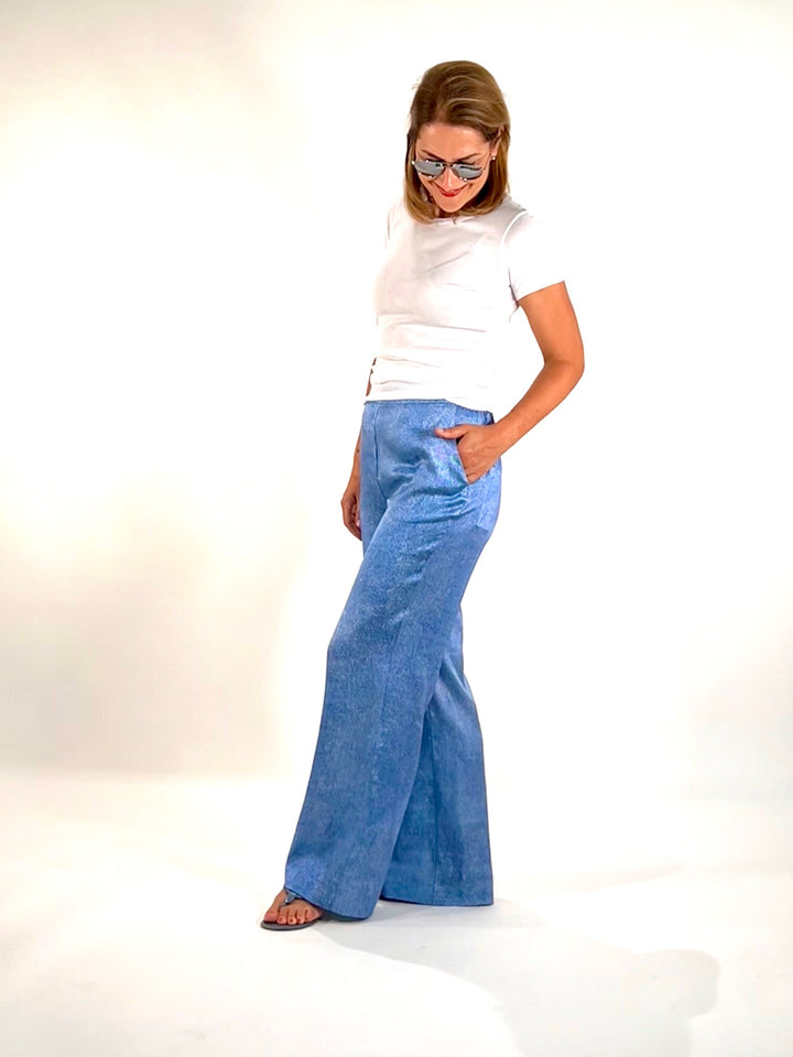 Pantalon en jean en soie