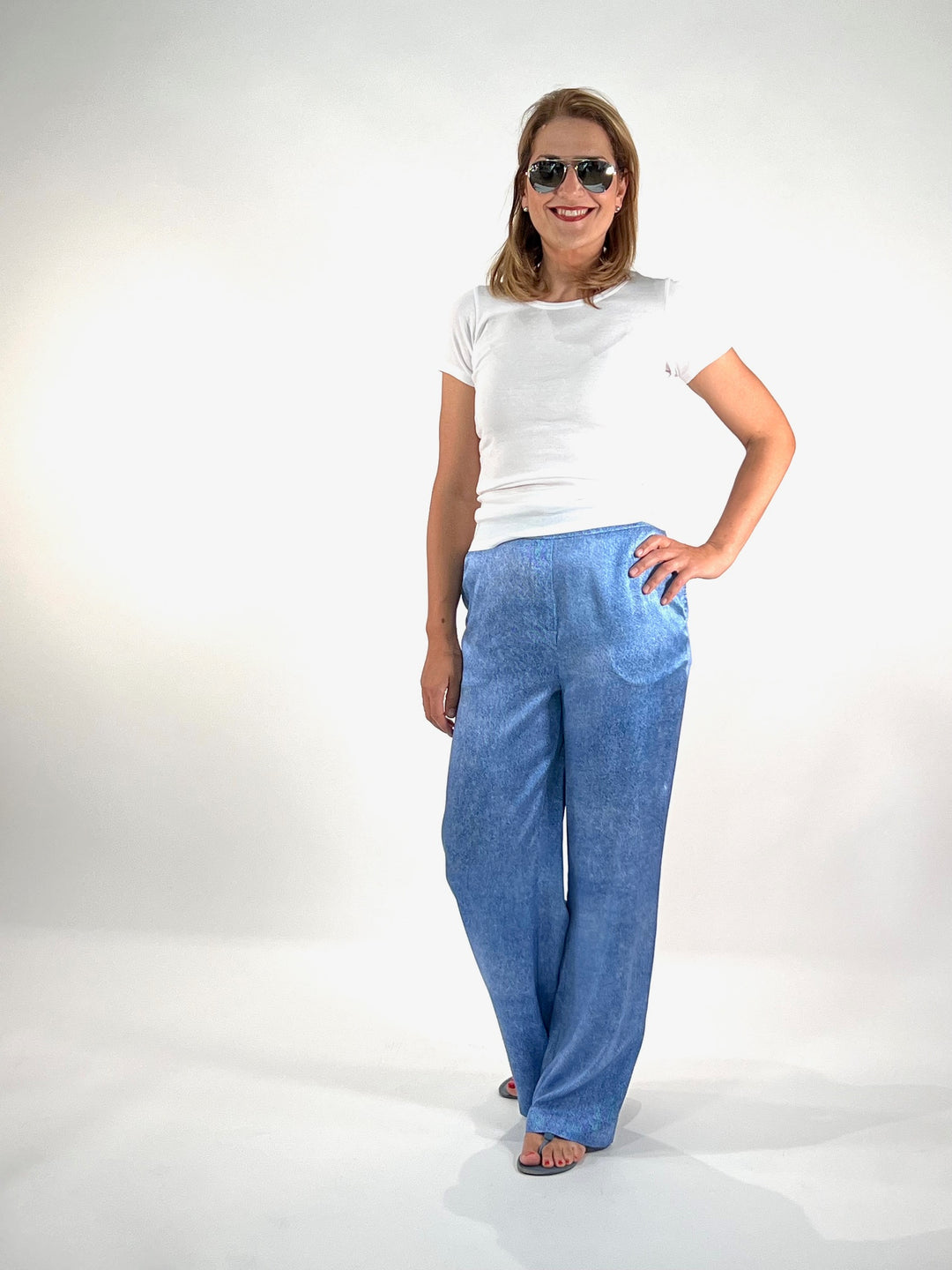 Pantalon en jean en soie