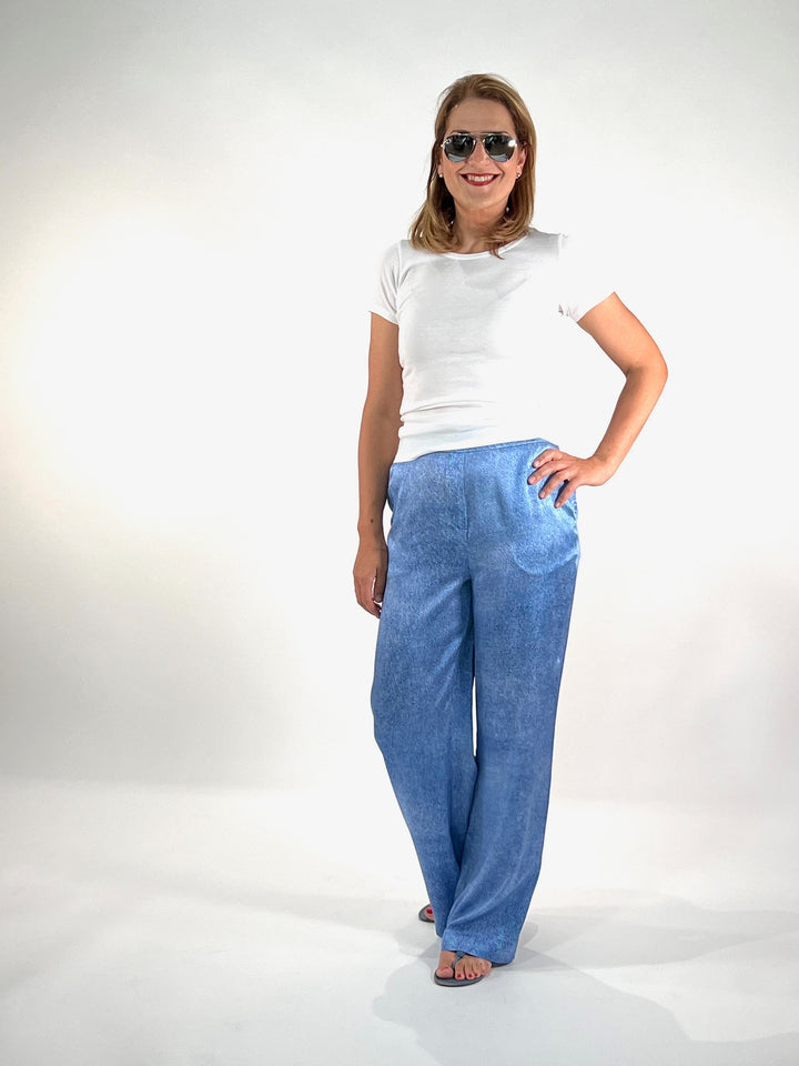 Pantalon en jean en soie