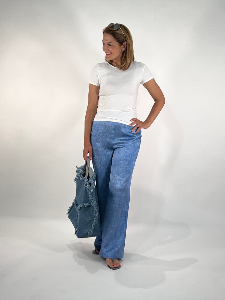 Pantalon en jean en soie