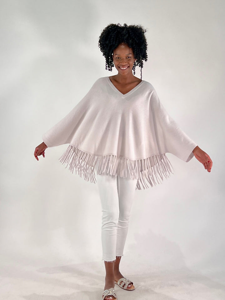 V-Neck Poncho mit Arm