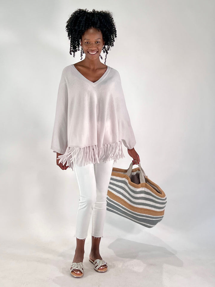 V-Neck Poncho mit Arm