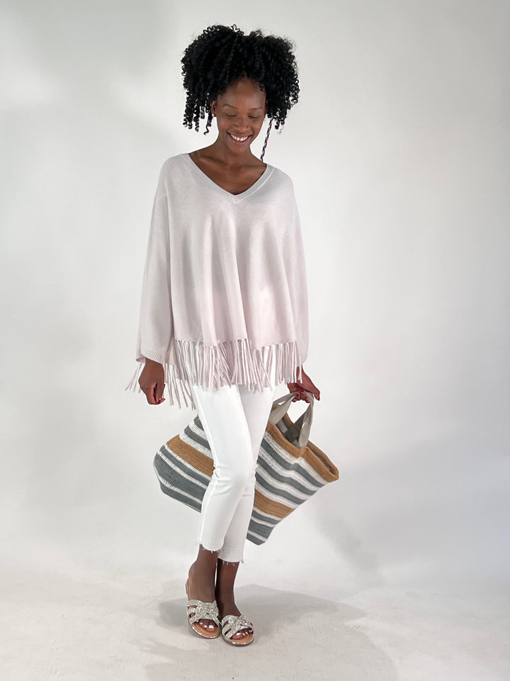V-Neck Poncho mit Arm