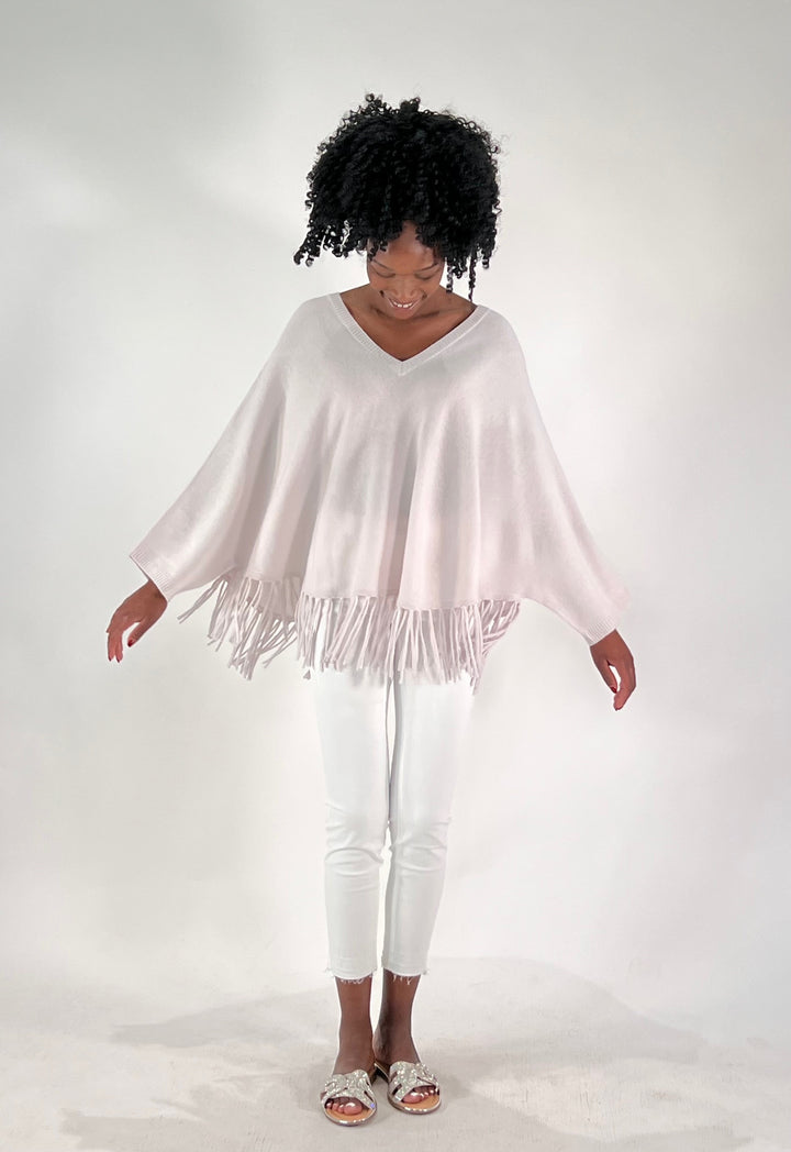 V-Neck Poncho mit Arm