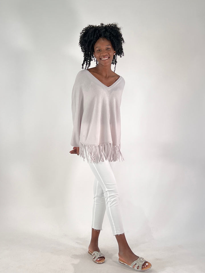 V-Neck Poncho mit Arm