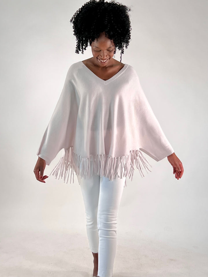 V-Neck Poncho mit Arm