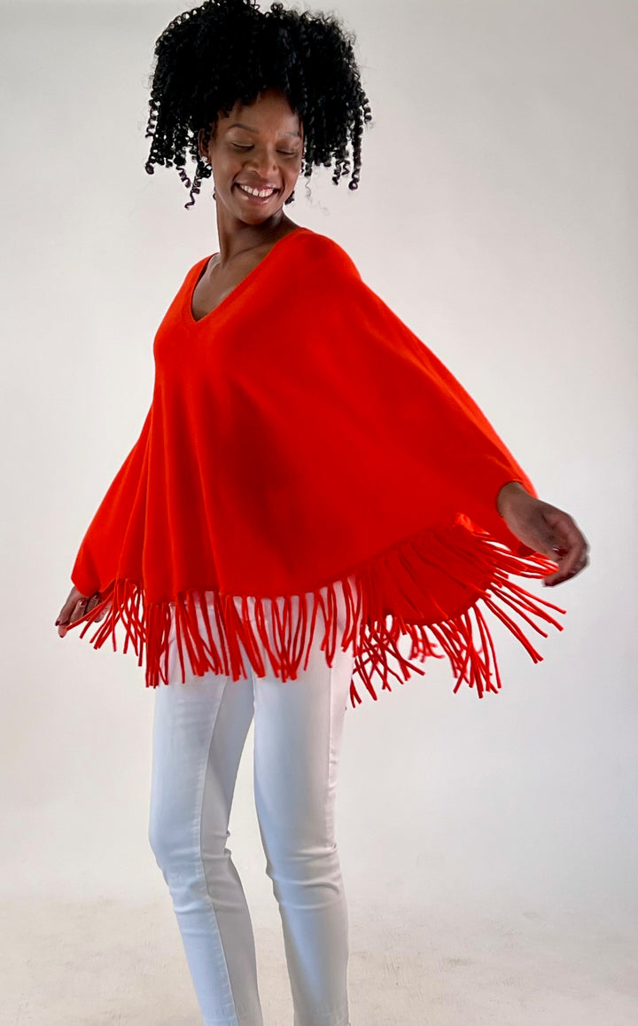V-Neck Poncho mit Arm