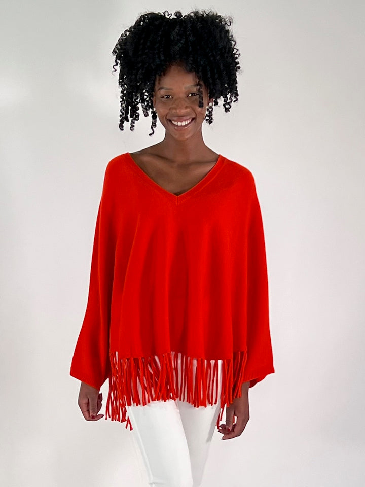 V-Neck Poncho mit Arm