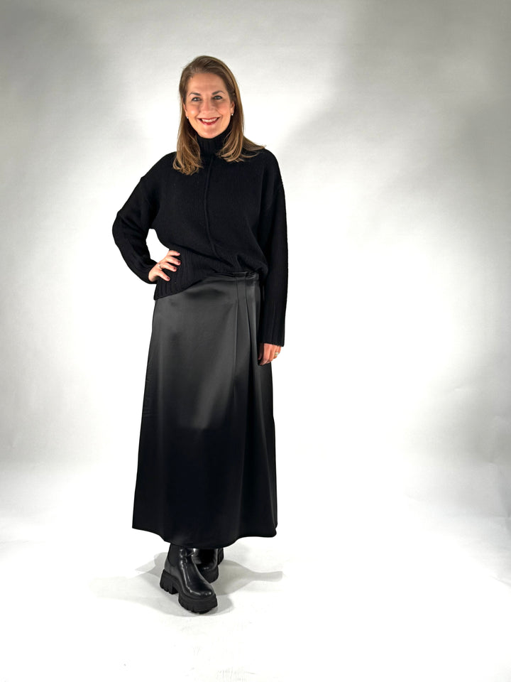 Satin-Rock Maxi in Black
