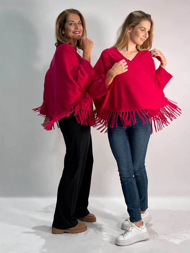 V-Neck Poncho mit Arm