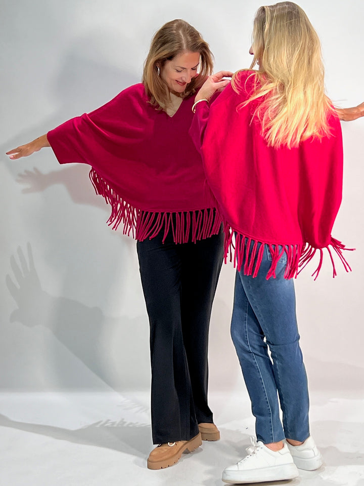 V-Neck Poncho mit Arm