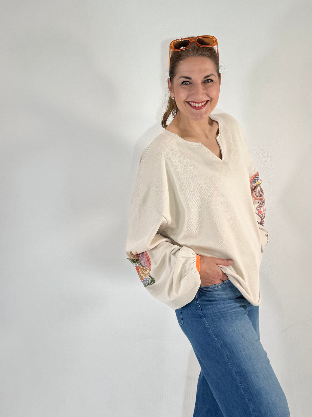 Sweat Alamosa oversize mit Paisley Applikation