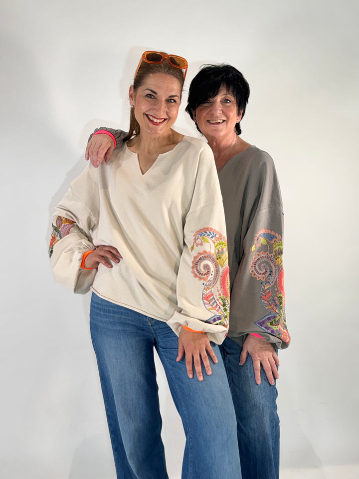 Sweat Alamosa oversize mit Paisley Applikation