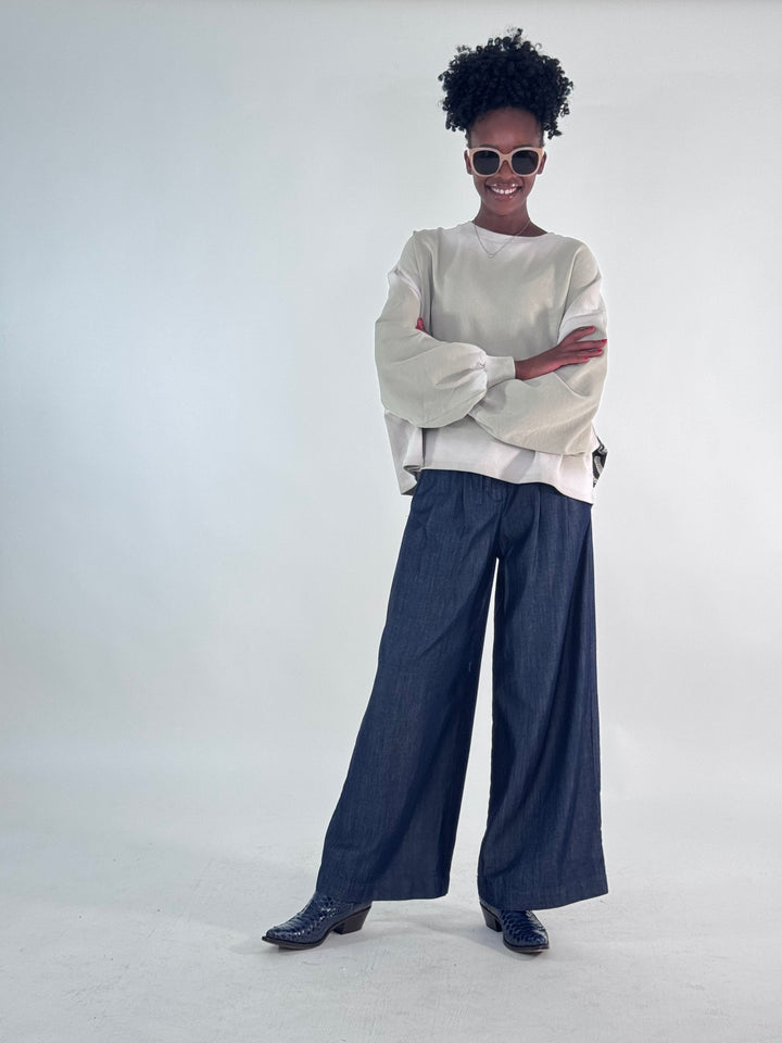 Sweat Tari,  Oversize mit Rosenprint