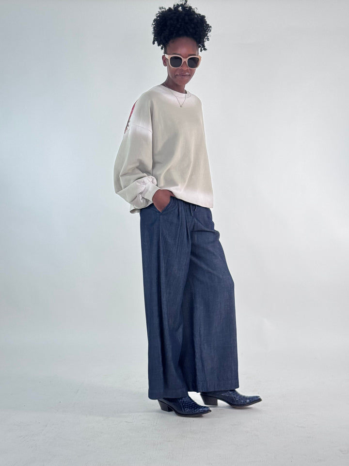 Sweat Tari,  Oversize mit Rosenprint