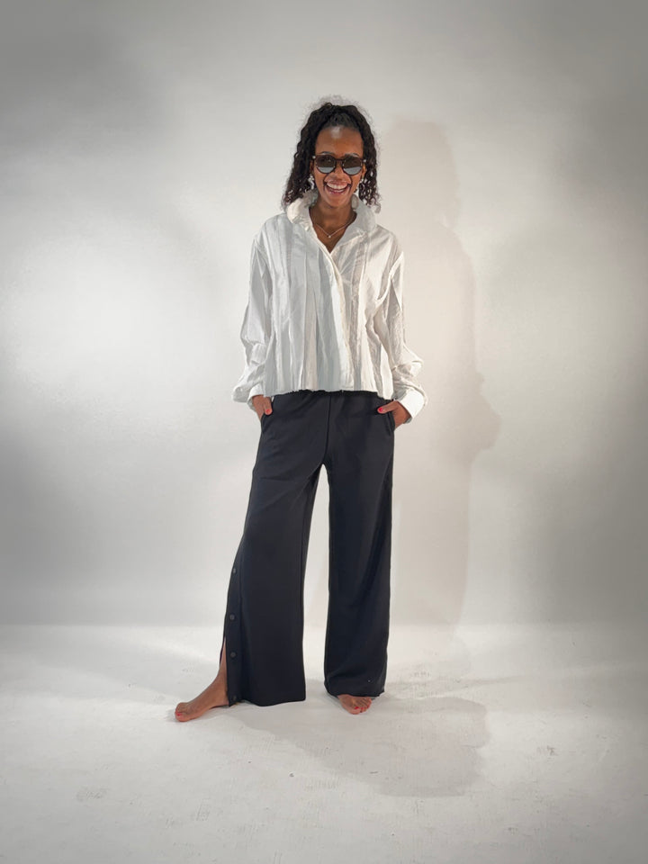 Sweat-Hose Hylo mit seitlicher Knopfleiste