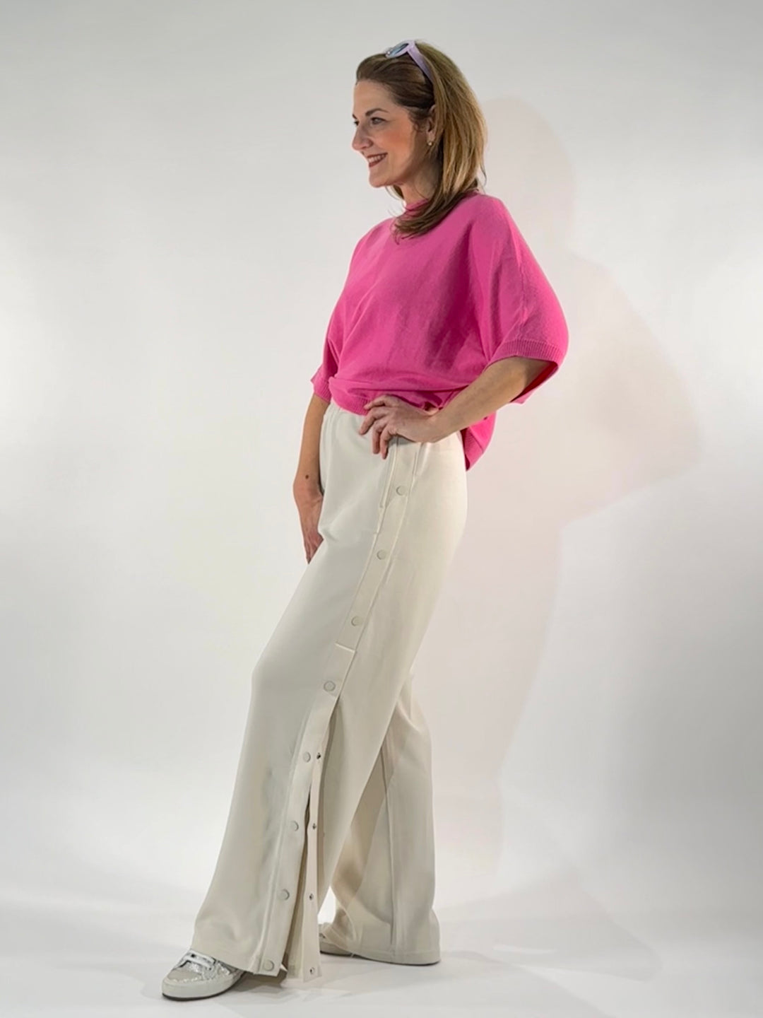 Sweat-Hose Hylo mit seitlicher Knopfleiste