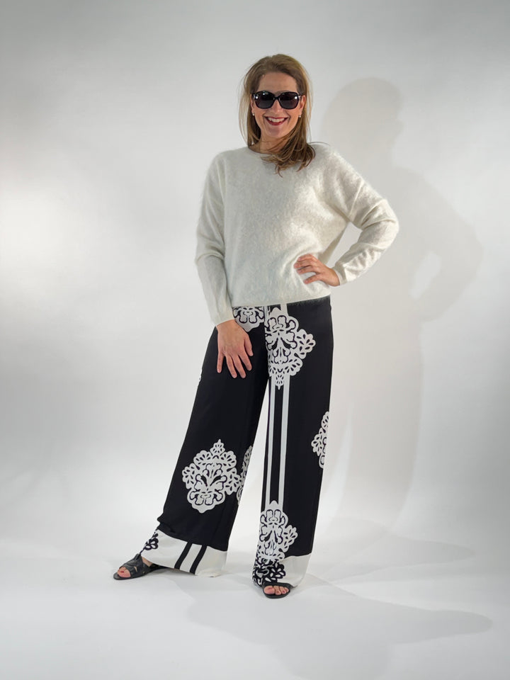 Palazzo-Hose mit Printmotiv
