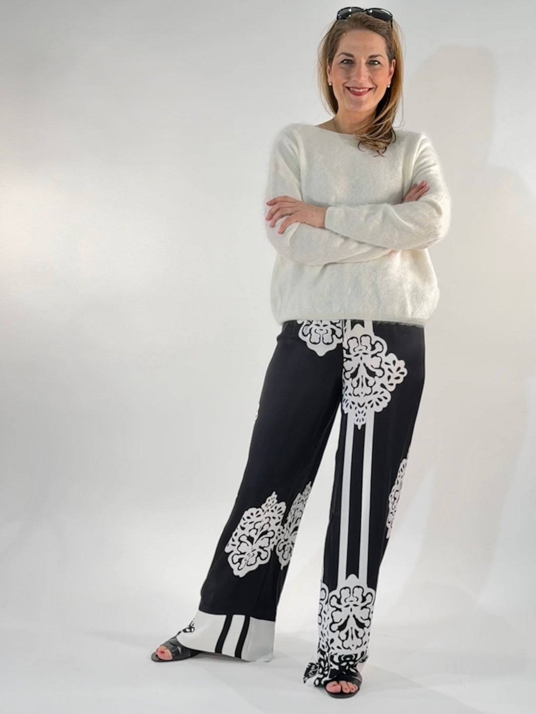 Palazzo-Hose mit Printmotiv