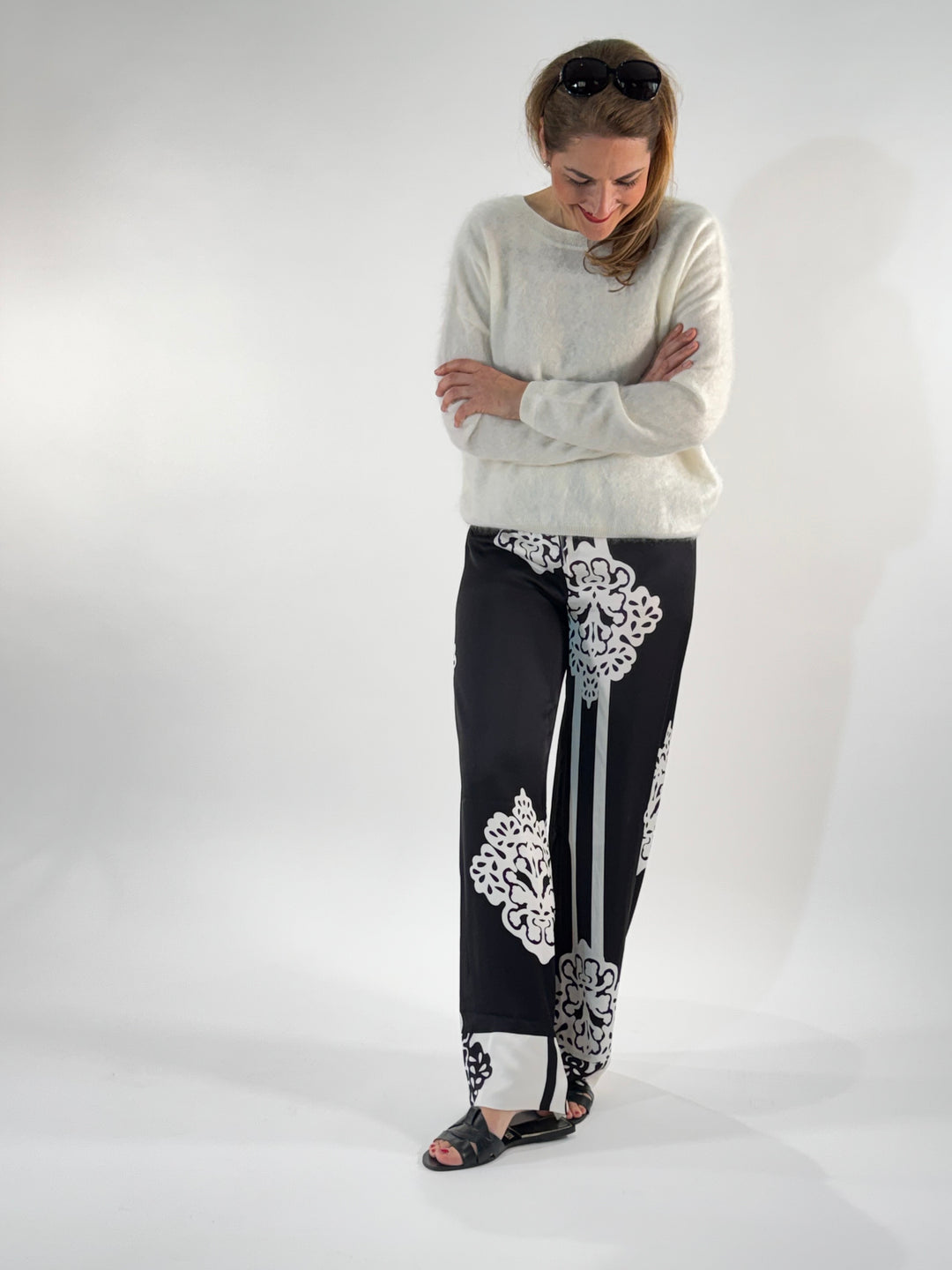 Palazzo-Hose mit Printmotiv