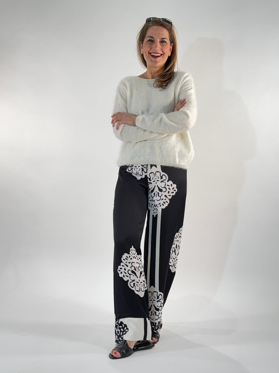 Palazzo-Hose mit Printmotiv
