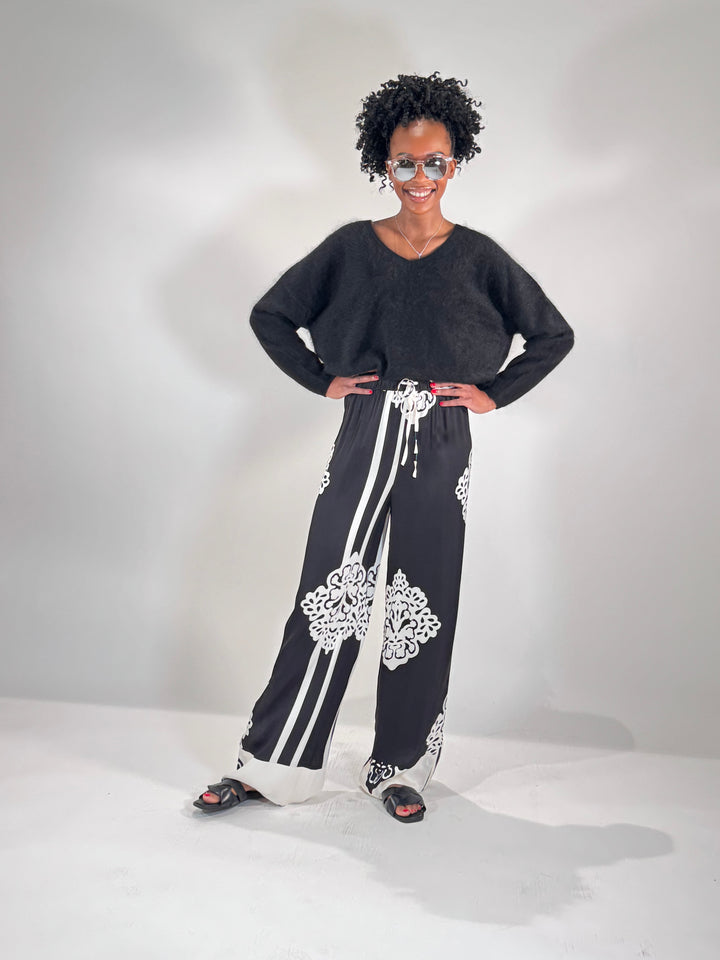 Palazzo-Hose mit Printmotiv