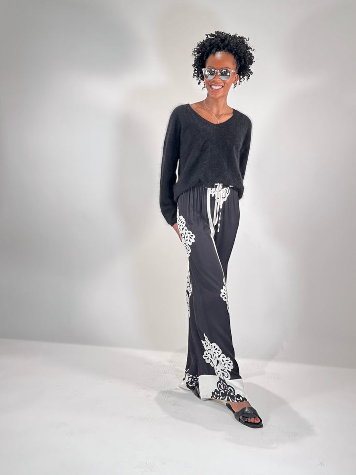 Palazzo-Hose mit Printmotiv
