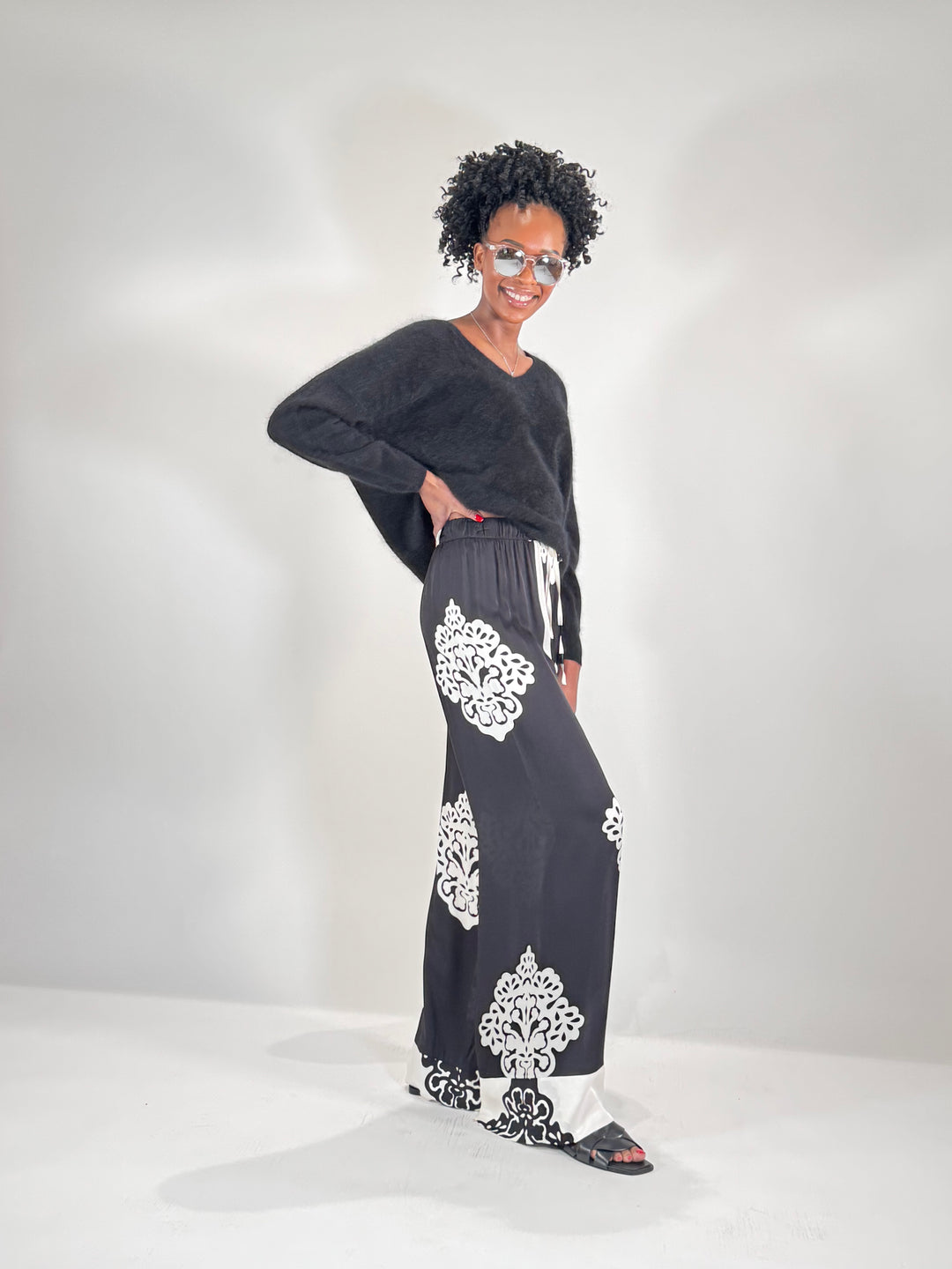 Palazzo-Hose mit Printmotiv