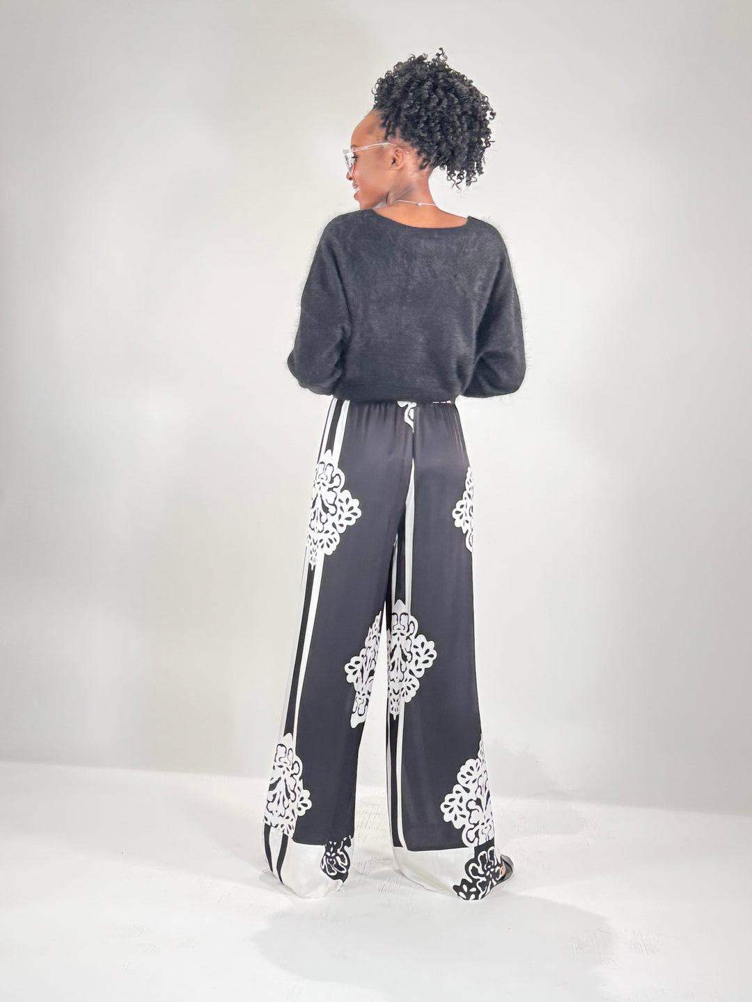 Palazzo-Hose mit Printmotiv