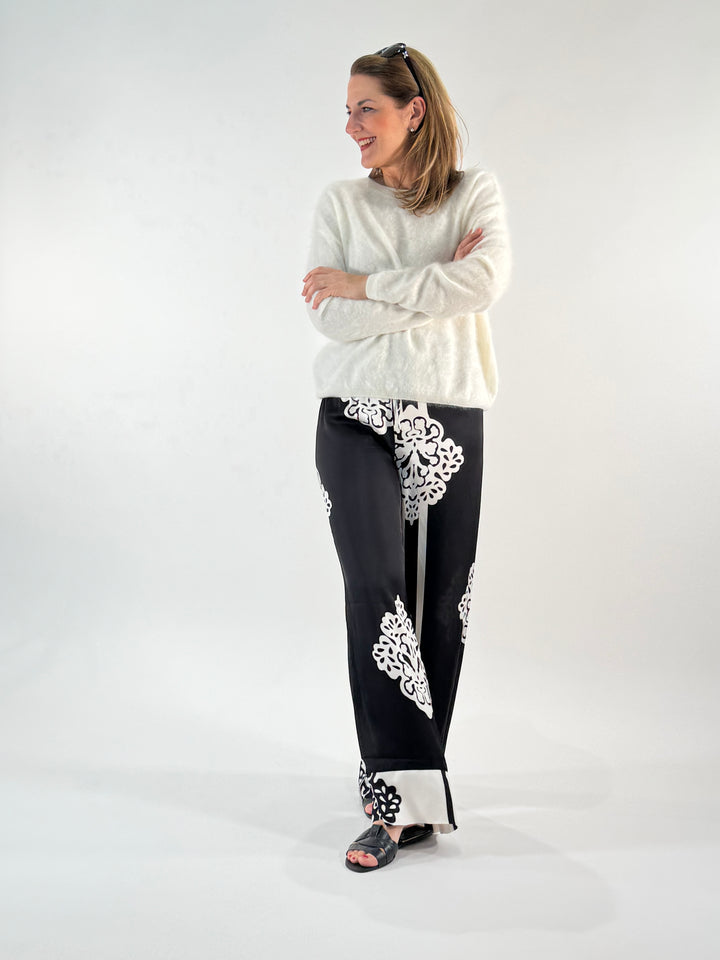 Palazzo-Hose mit Printmotiv