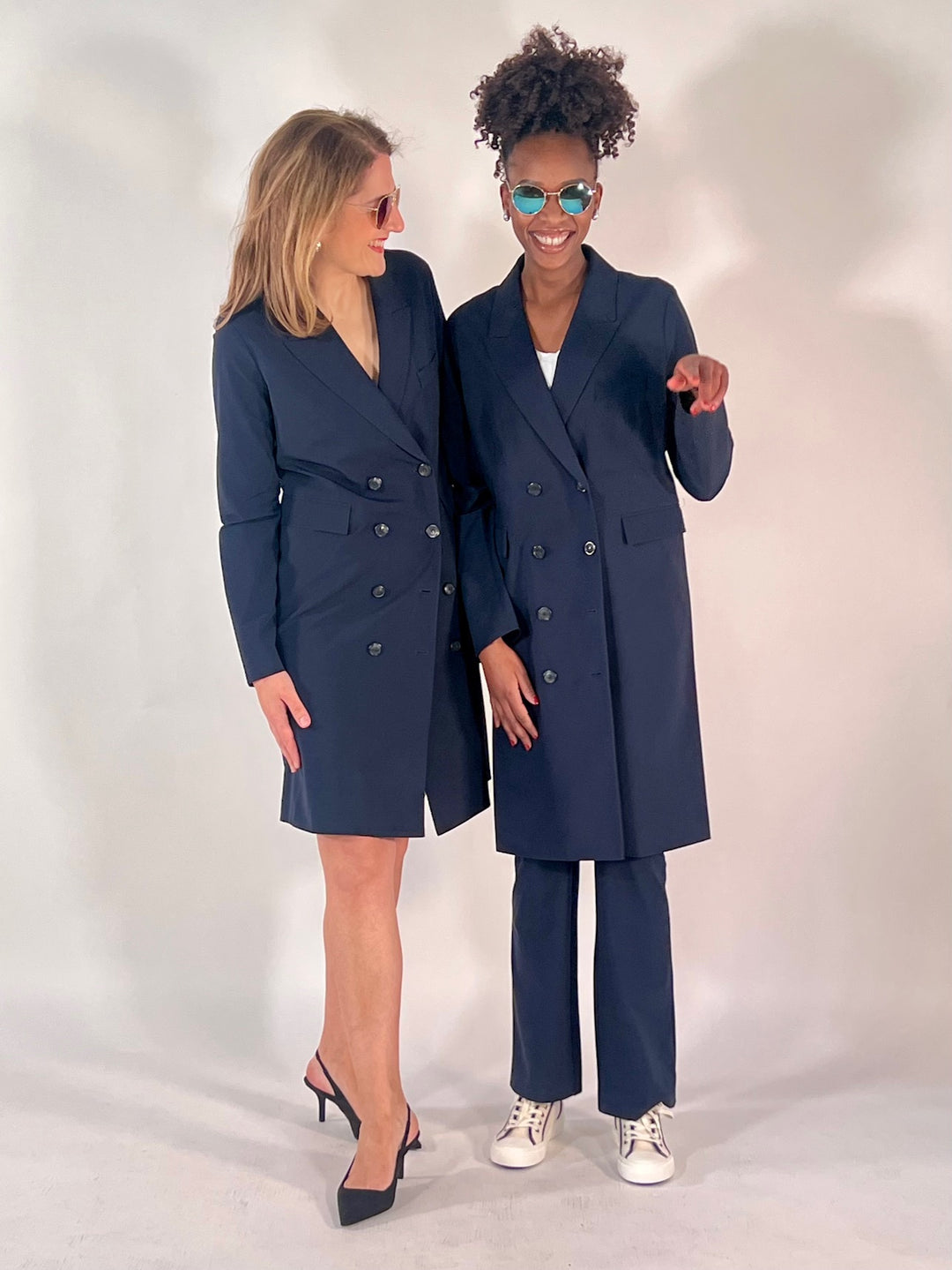 Damen Wollmantel Mantel Damen Navy Wollmantel Marineblau