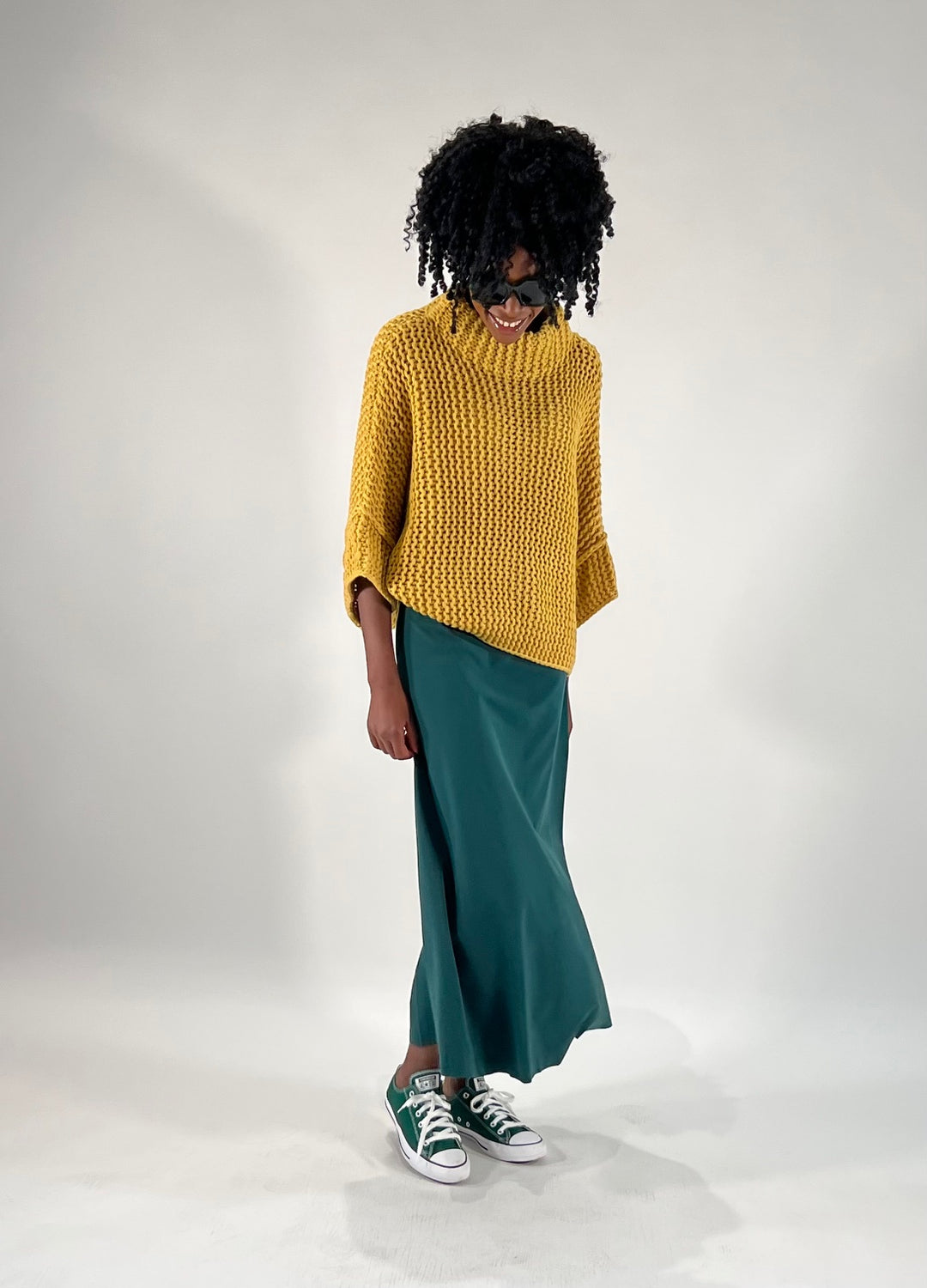 Poncho-Pulli im Linksstrick