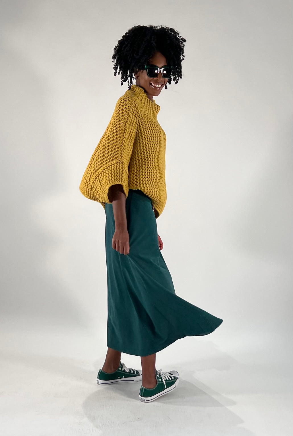 Poncho-Pulli im Linksstrick
