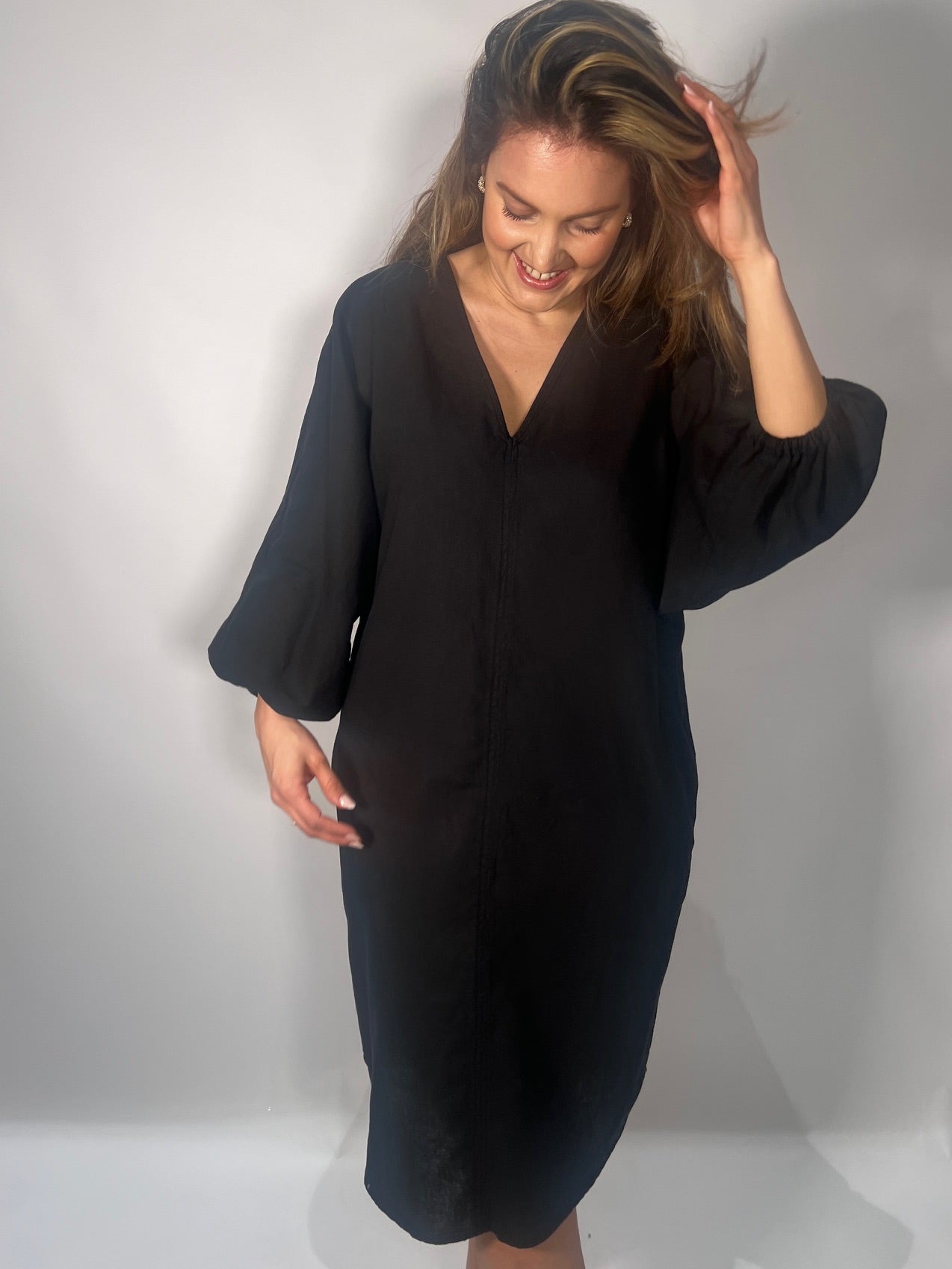 Plus Size_Maxi Abendkleid outlet mit Fledermausärmeln