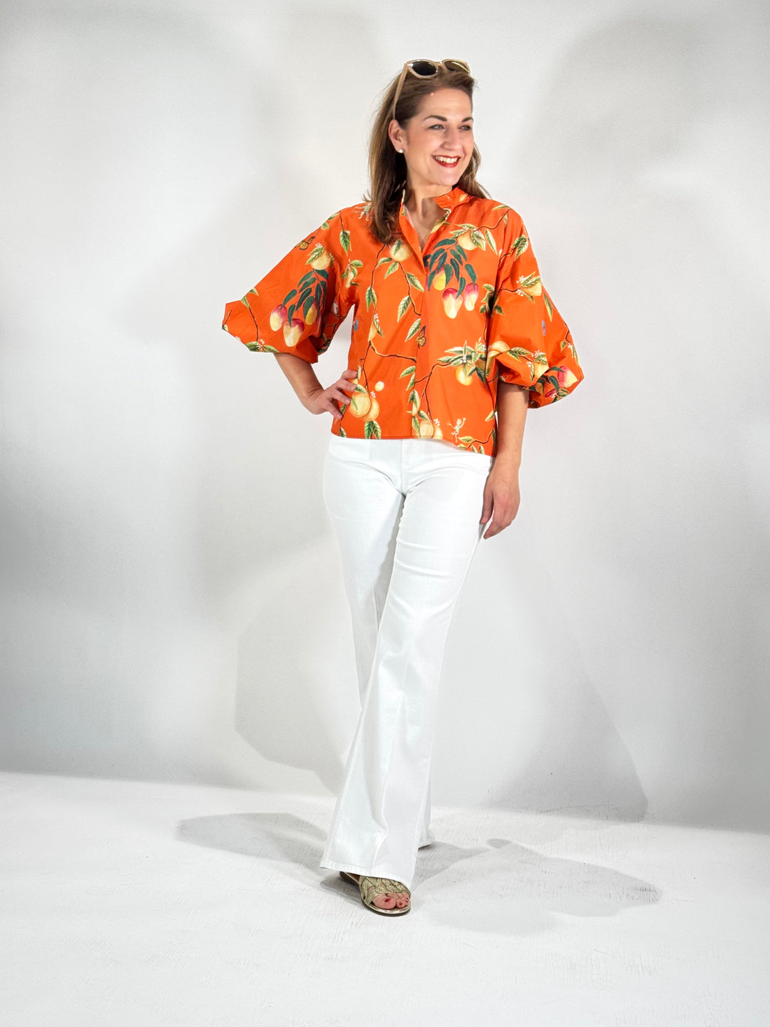 Print Bluse, Renata orange