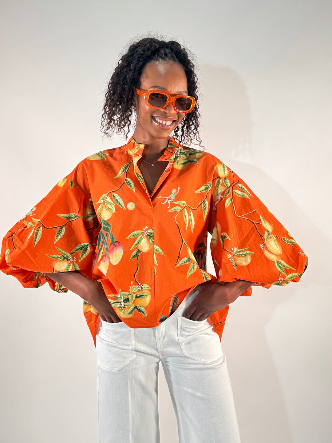 Print Bluse, Renata orange