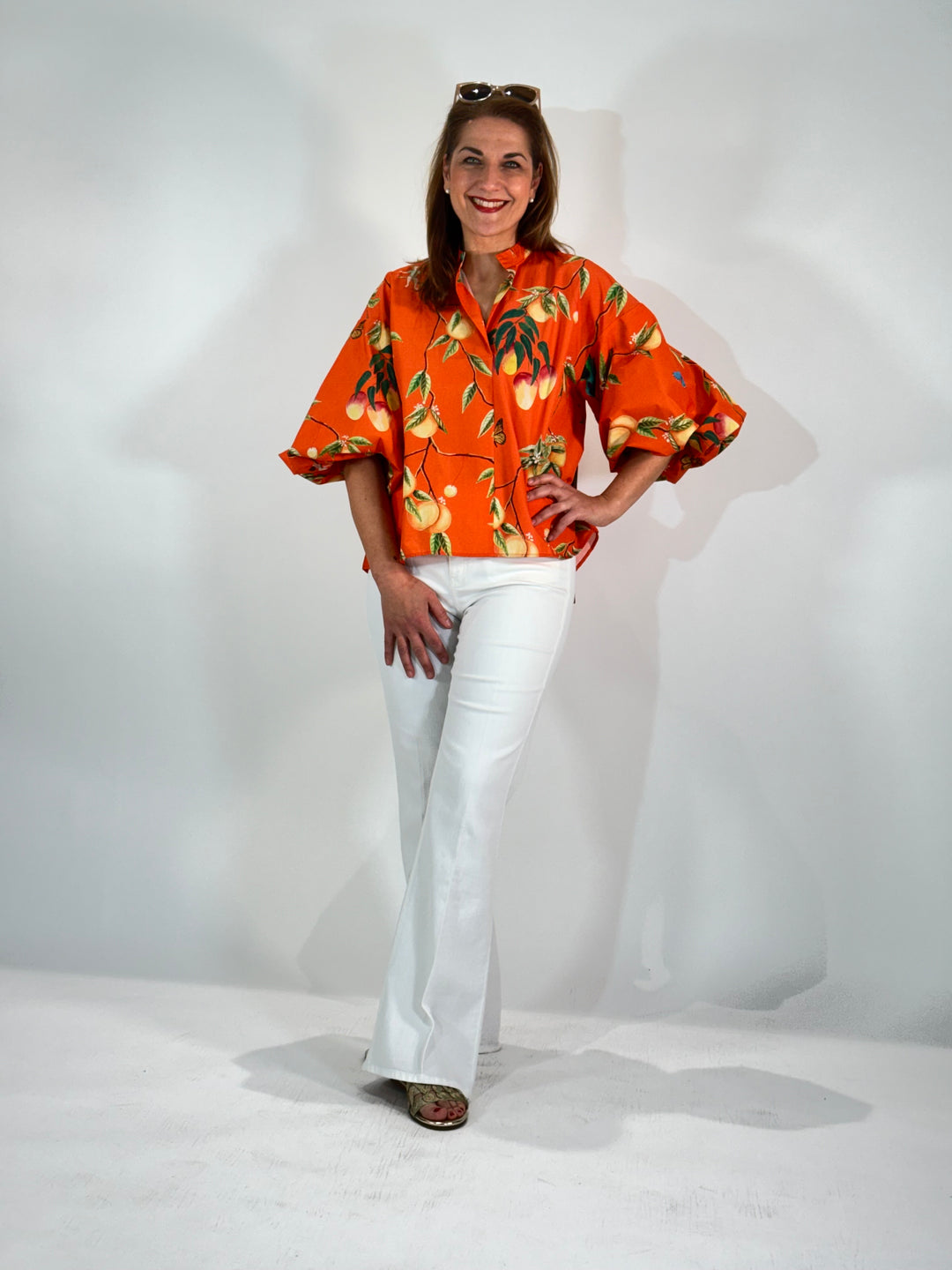 Print Bluse, Renata orange