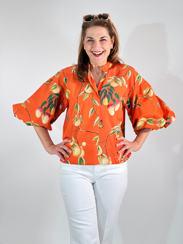Print Bluse, Renata orange