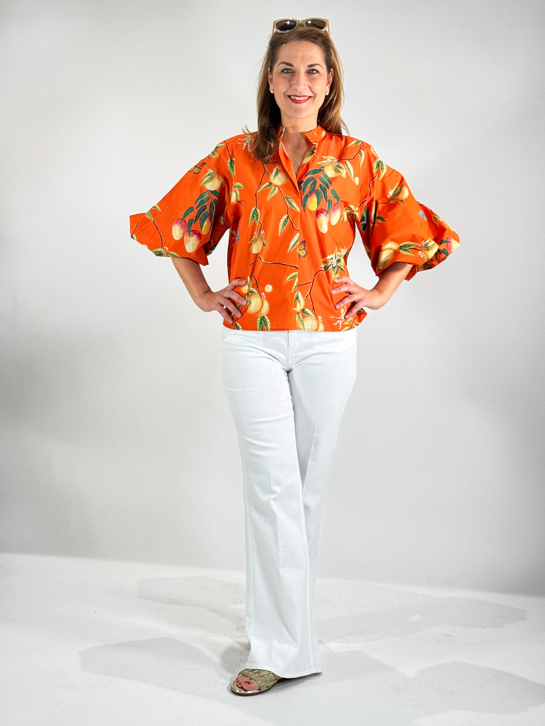 Print Bluse, Renata orange