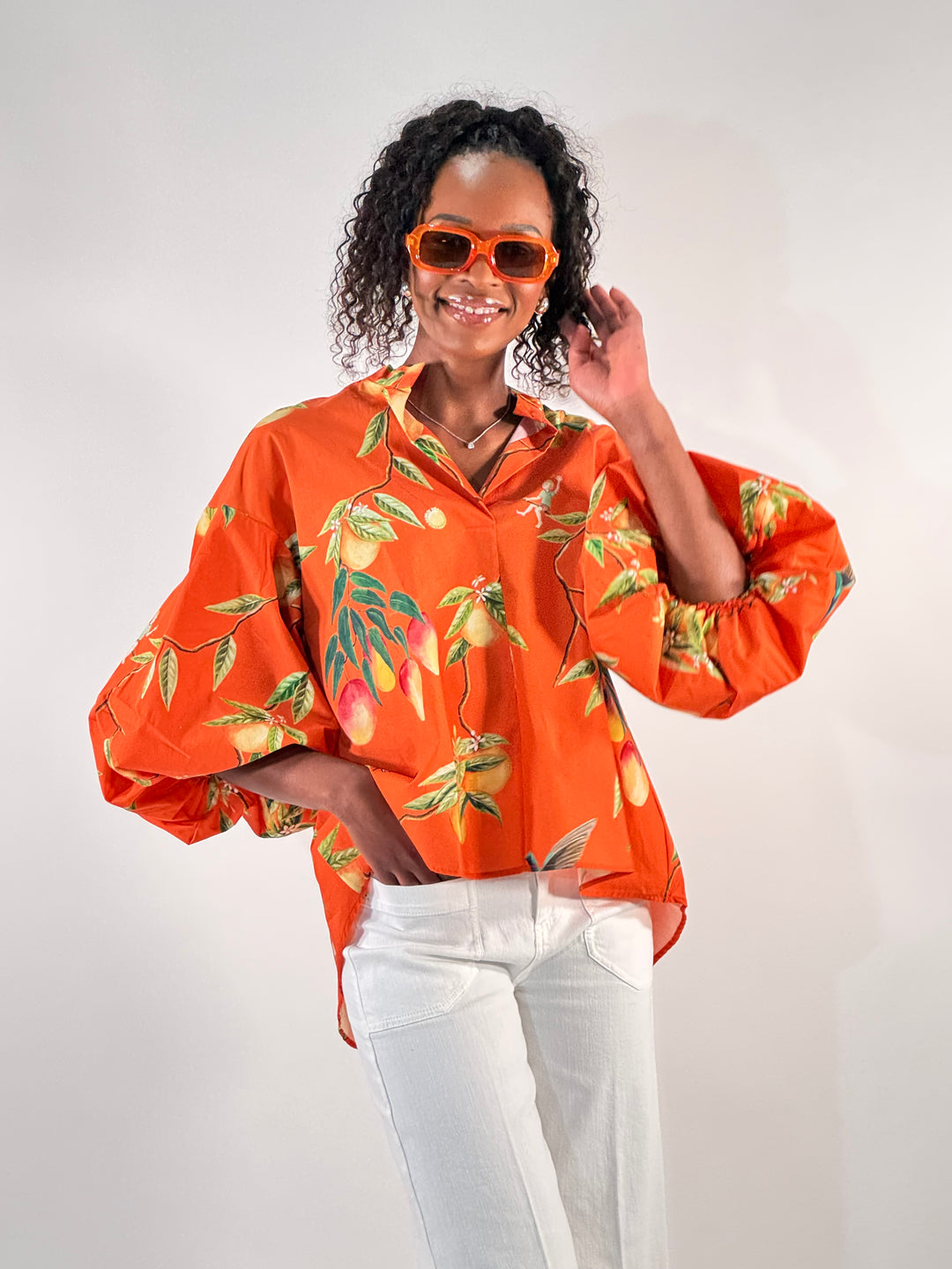 Print Bluse, Renata orange
