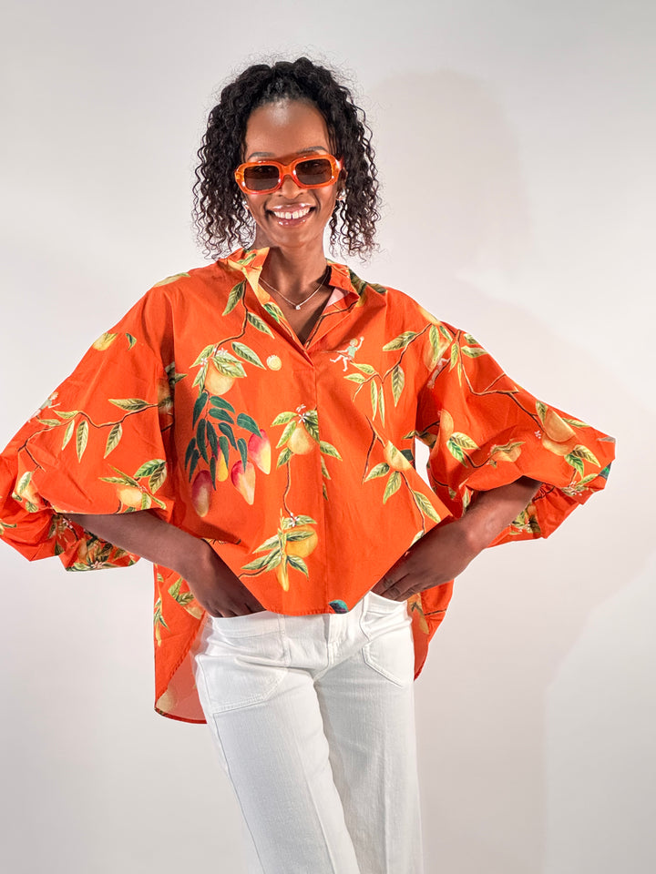 Print Bluse, Renata orange