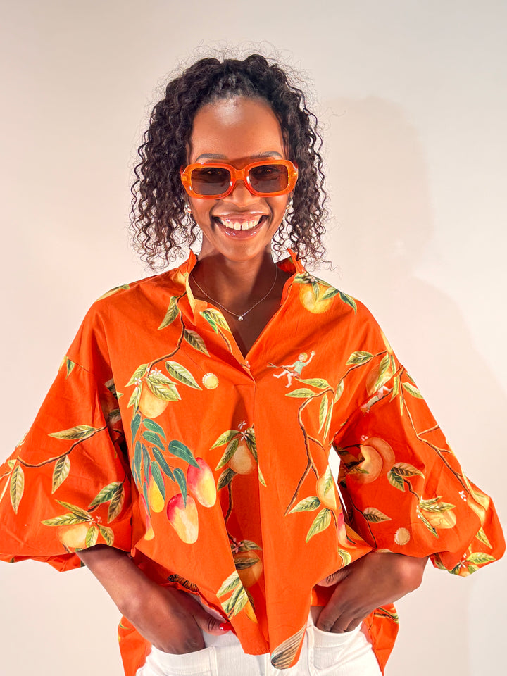 Print Bluse, Renata orange