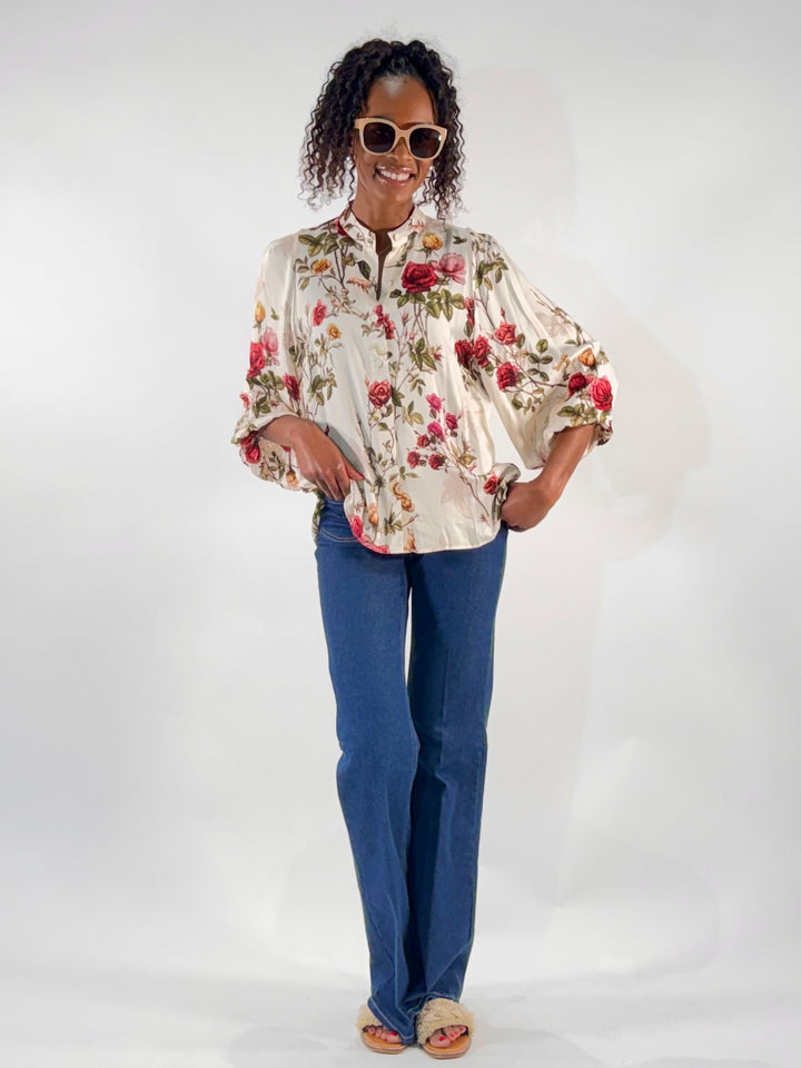 Bluse Greta im Rosen Print