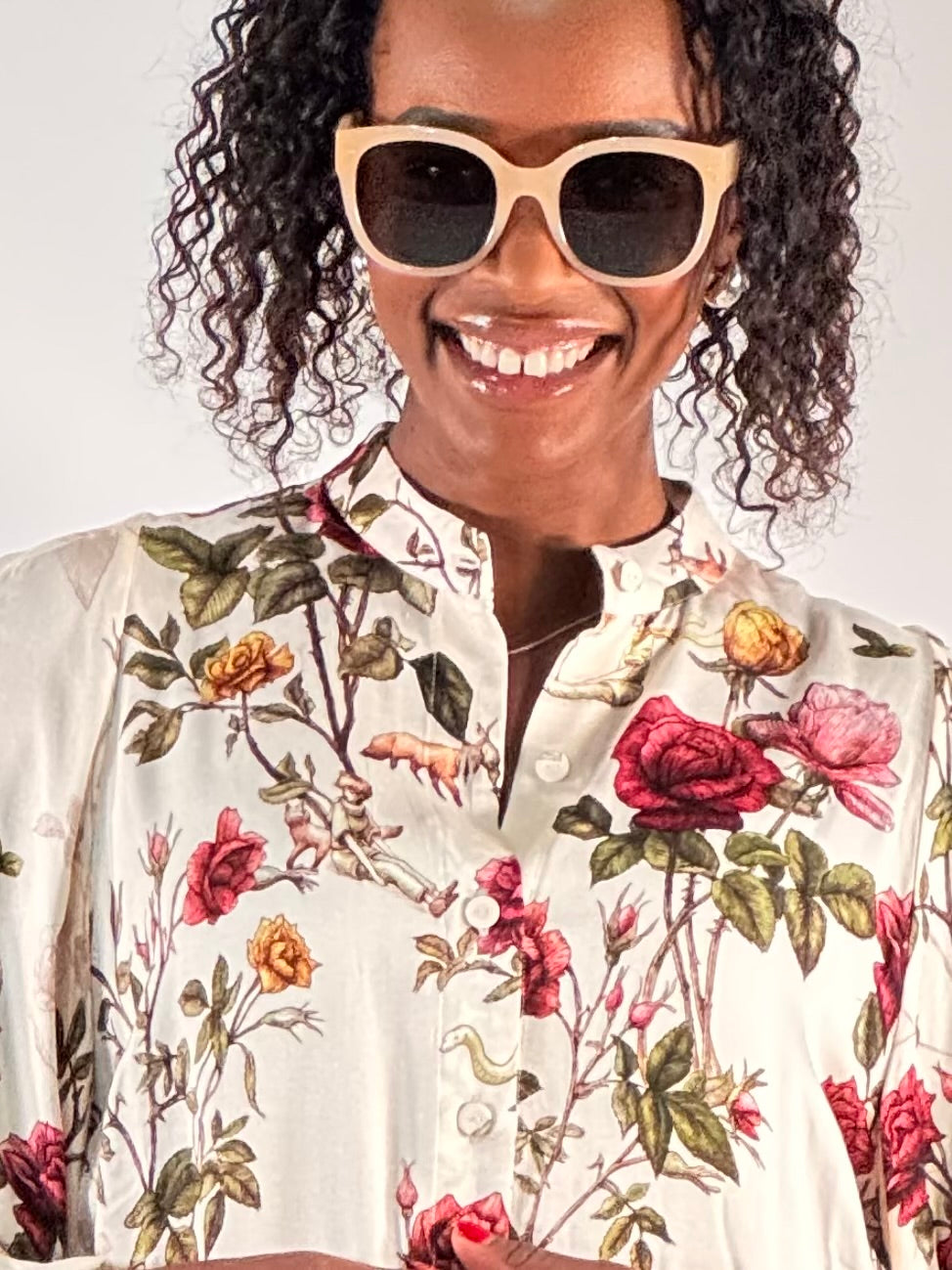 Bluse Greta im Rosen Print