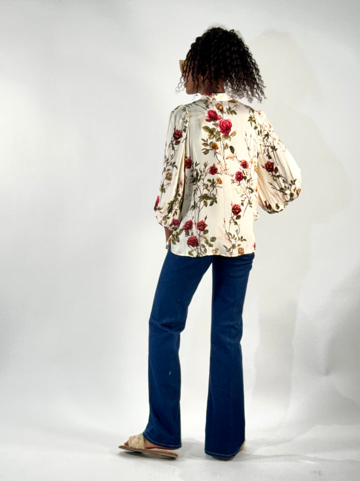 Bluse Greta im Rosen Print